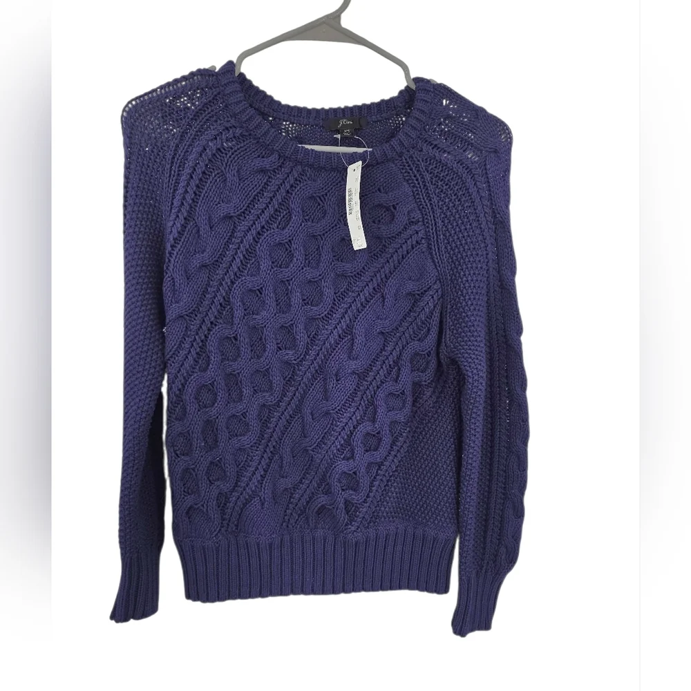 New J.Crew‎ Cable knit Fisherman Sweater XS